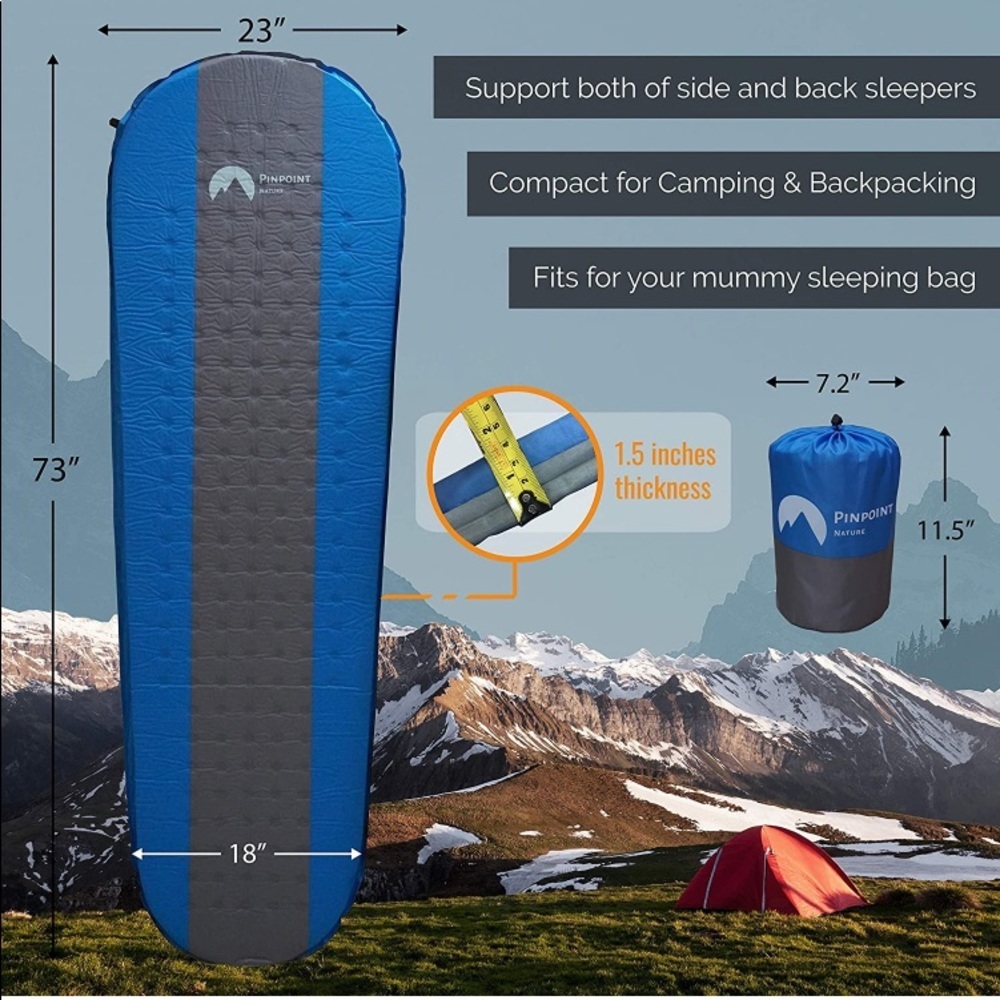 Self Inflating Sleeping Pad for Camping - Effortless Inflating - Picture 3 of 6